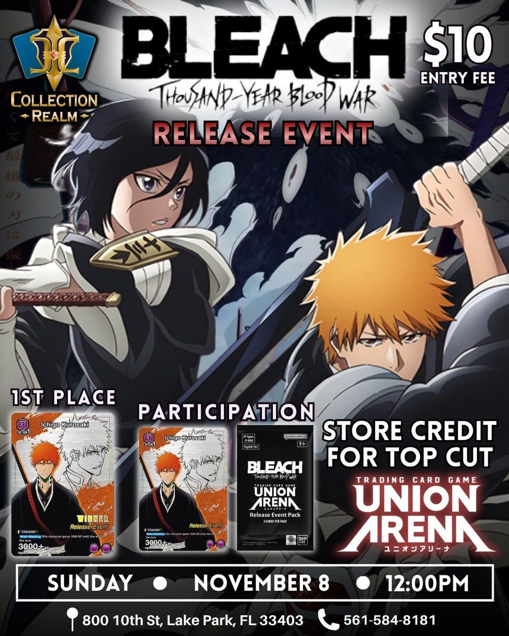 Union Arena – Bleach Release Event – November 8 2026 (Sunday) 12:00 PM