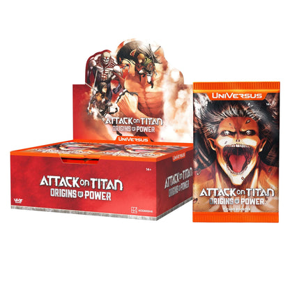 UniVersus: Attack on Titan: Origins of Power Booster Display Box - Includes 24 Booster Packs (11 Cards Ea), Deck-Building Card Game, Randomly Assorted