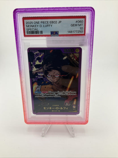 PSA 10 Luffy OP05-060 EB02 Parallel Anime 25th Collection ONE PIECE Japanese