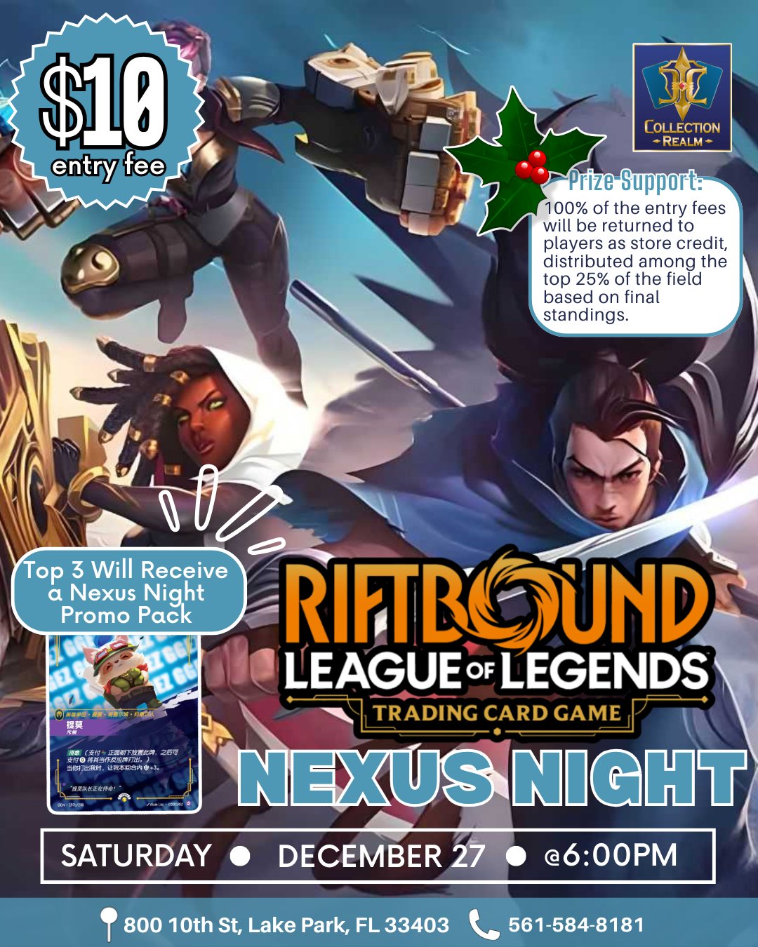 Riftbound: League of Legends TCG Nexus Night – December 27 (Saturday, 6:00 PM)