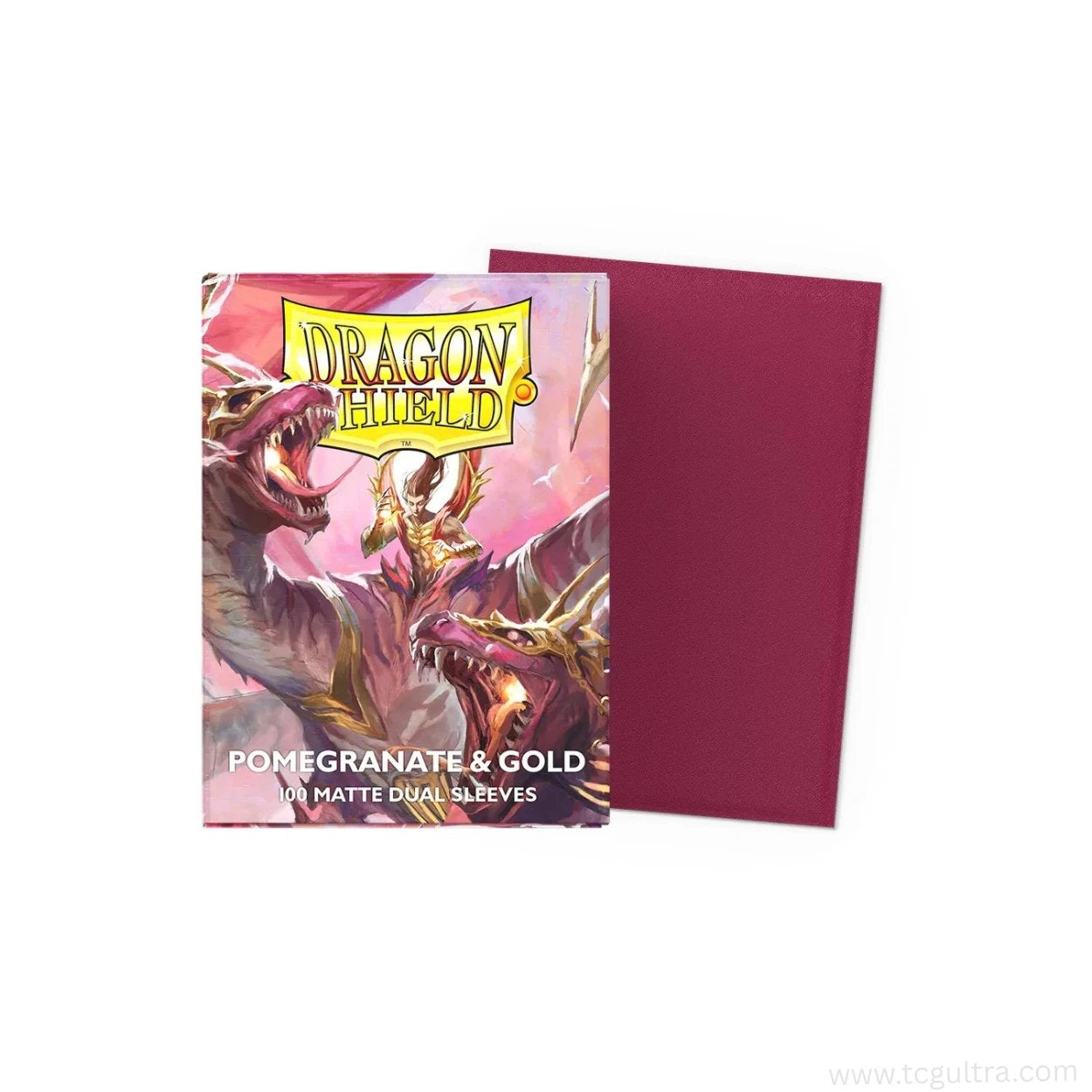 Dragon Shield Dual Matte Standard Card Sleeves Pomegranate & Gold 100 ct – Durable TCG Sleeves for MTG, Pokémon, Lorcana, One Piece, Digimon – Opaque, Acid-Free Protection