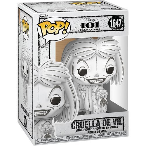Cruella De Vil #1647 Funko Pop! Disney Sketched 101 Dalmatians - Approx. 4 1/4" Collectible Vinyl Figure Bundled with Display Box Protector Case - Estimated Arrival: Oct. 2025 (PRE-SALE)