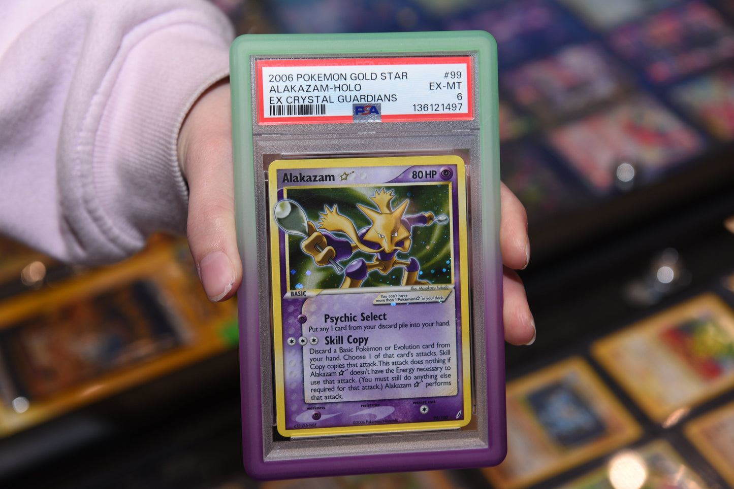 ER Bumper Slab PSA Gradient Green Blue Glitter Protective Frame for Graded Trading Card Slabs | Premium Display & Protection Accessory (PPRE-ORDER JUNE)