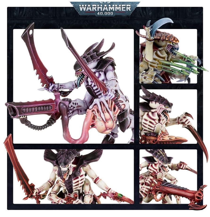 Warhammer 40,000 Tyranids Warriors Miniatures Kit – Build 3 Tyranid Warriors or Tyranid Prime – Customizable Bio-Weapons & Poses – Plastic Tabletop Model Set
