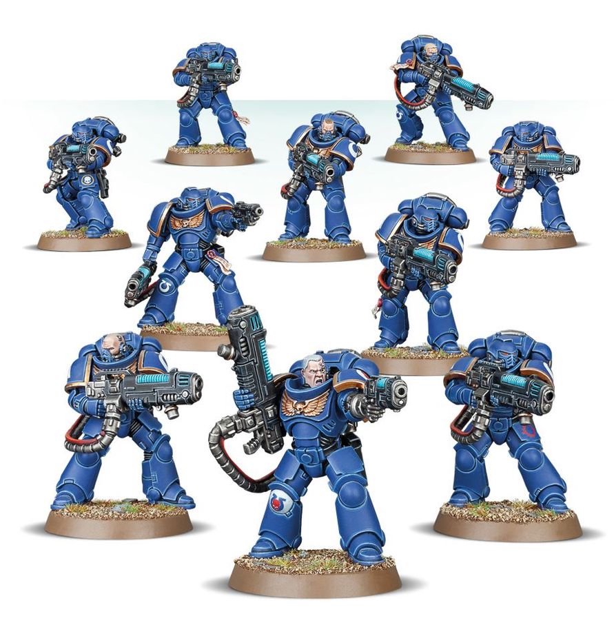 Warhammer 40,000 Space Marines Primaris Hellblasters Squad Miniatures Kit – 10 Multi-Part Plastic Models with Plasma Weapons, Citadel Bases & Transfer Sheet for Warhammer 40K
