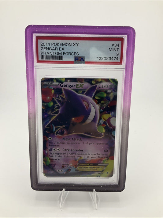 2014 POKEMON XY PHANTOM FORCES #34 GENGAR EX PSA 9