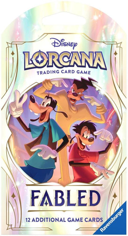 Disney Lorcana Trading Card Game Fabled Sleeved Booster Pack with collectible Disney Lorcana cards for deck building and trading card games