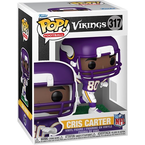 Chris Carter #317 Funko Pop! Football NFL Vikings - Approx. 4" Collectible Vinyl Figure Bundled with Display Box Protector Case - Estimated Arrival: Aug. 2025 (PRE-SALE)