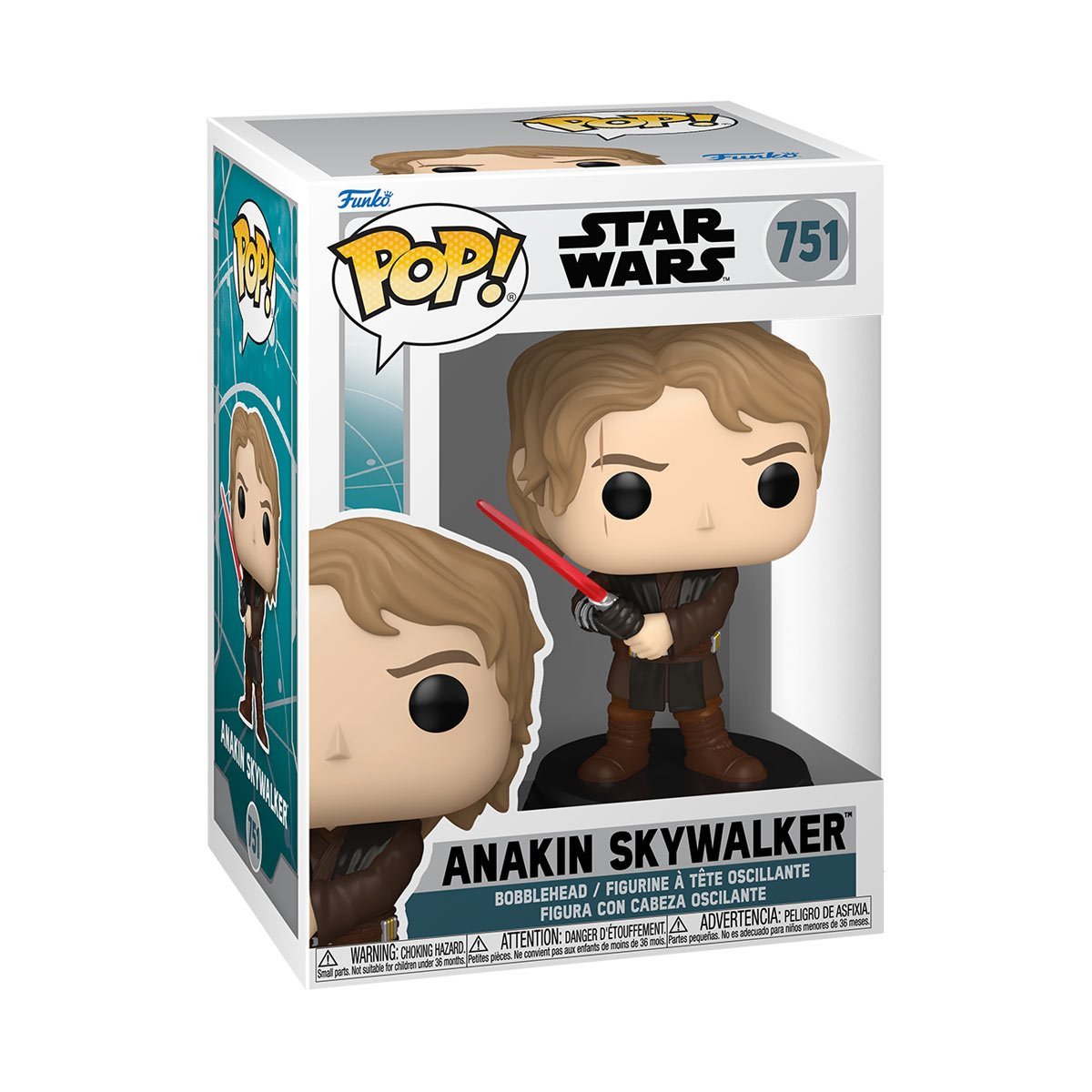 Anakin Skywalker with Red Lightsaber Funko Pop! Star Wars: Ahsoka Series 3 - Approx. 4 1/2" Collectible Bobblehead Figure #751 with Display Box Protector Case