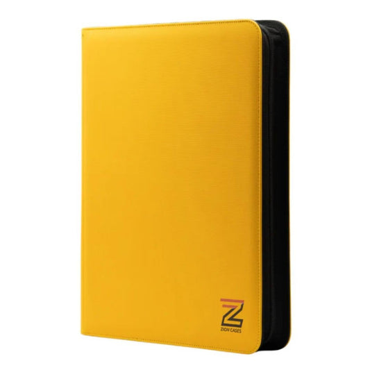 Zion Cases Diamond Texture Toploader Binder Yellow 9 Pocket Trading Card Album