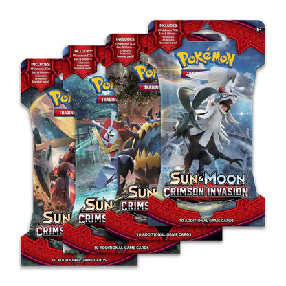 Pokémon TCG Sun & Moon Crimson Invasion Single Sleeved Booster Pack 10 Cards Collectible Card Game