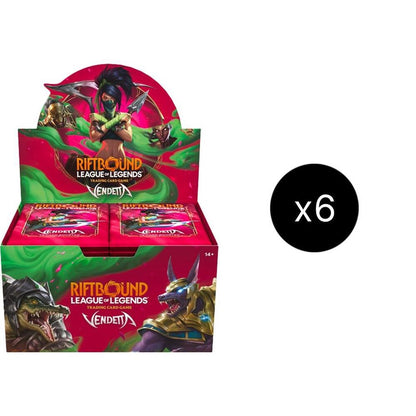 Riftbound League of Legends TCG Vendetta Booster Box Case | 6 Booster Displays per Case | 24 Packs per Display | 14 Cards per Pack | Trading Card Game Collectible Sealed Case (PREORDER - Release Date July 2026)