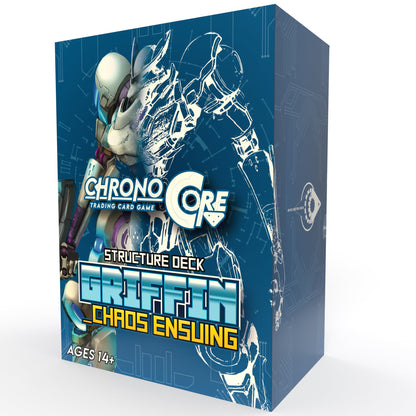 Chrono Core TCG SD01 Griffin Chaos Ensuing Structure Deck - Ready-to-Play Starter Deck with Pilot Card, Core System, Weapons, Support & Token Cards - Competitive Strategy Card Game (PREORDER - Release Date: May 22)