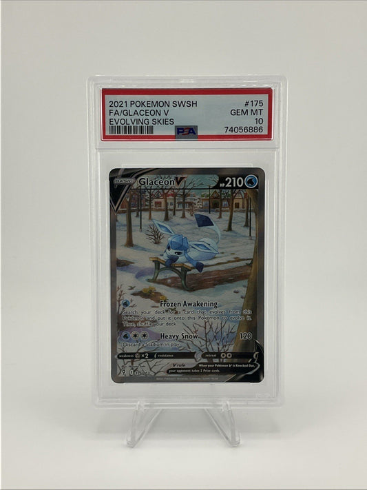 Pokemon TCG - Glaceon V (Alternate Full Art) 175/203 SWSH07 PSA 10