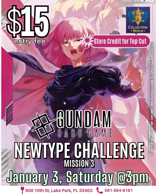 Gundam Card Game Newtype Challenge Mission 3 Tournament – January 3 (Saturday, 3:00 PM)