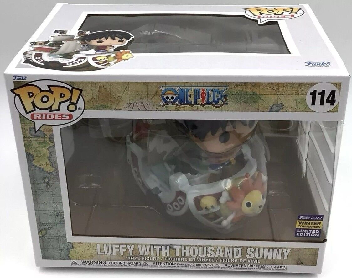 Funko Pop! Rides One Piece Luffy With Thousand Sunny #114 Winter Convention NIB