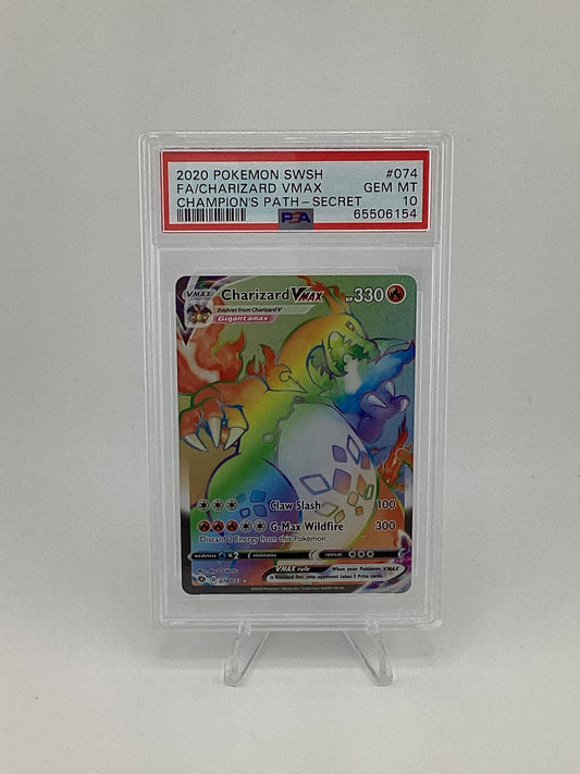 Pokémon 2020 SWSH FA/Charizard Vmax Champion's Path - Secret #074 PSA 10 - Gem Mt