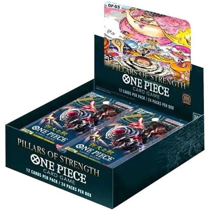 One Piece OP-03 Pillars of Strength Booster Box with 24 Packs for Collectible Card Games