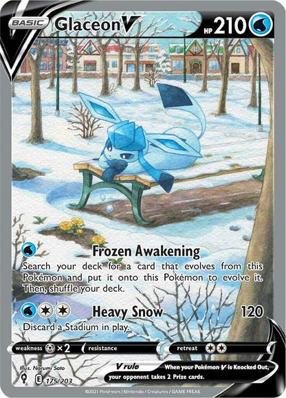 Pokemon TCG - Glaceon V (Alternate Full Art) 175/203 SWSH07 PSA 10
