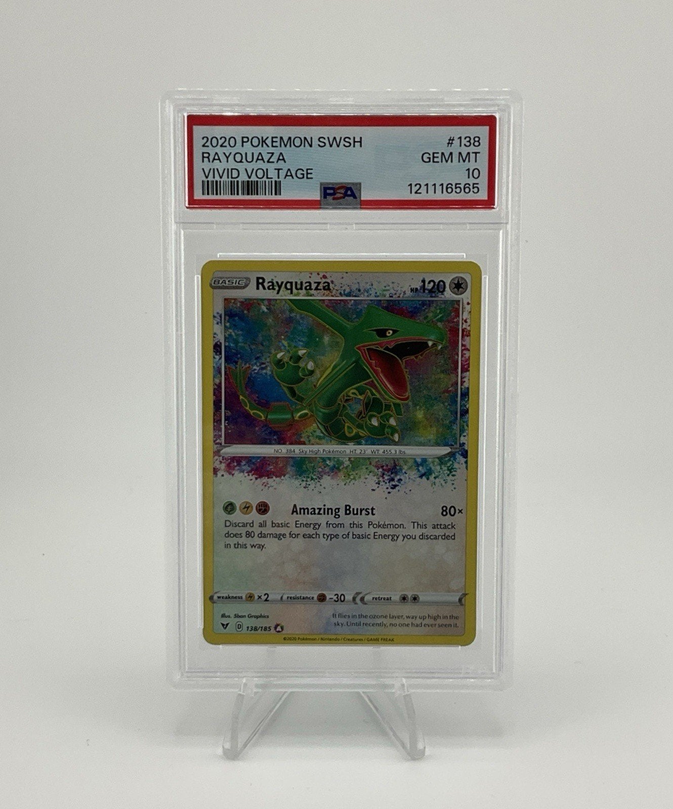Pokemon TCG Rayquaza 138/185 Pokemon 2020 Vivid Voltage PSA 10