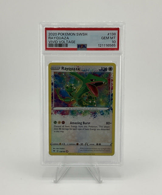 Pokemon TCG Rayquaza 138/185 Pokemon 2020 Vivid Voltage PSA 10