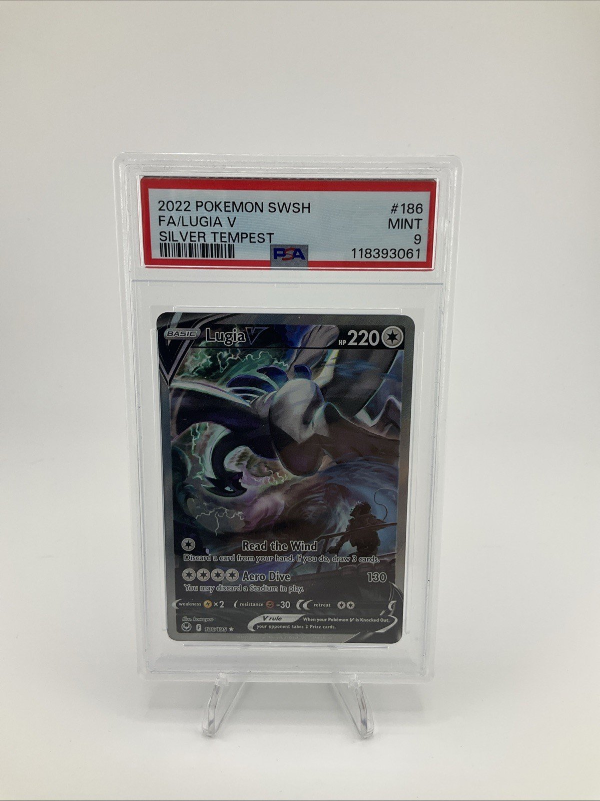 Pokemon TCG PSA 9 Lugia V Alternate Full Art 186/195 Swsh12: Sword & Shield Silver Tempest