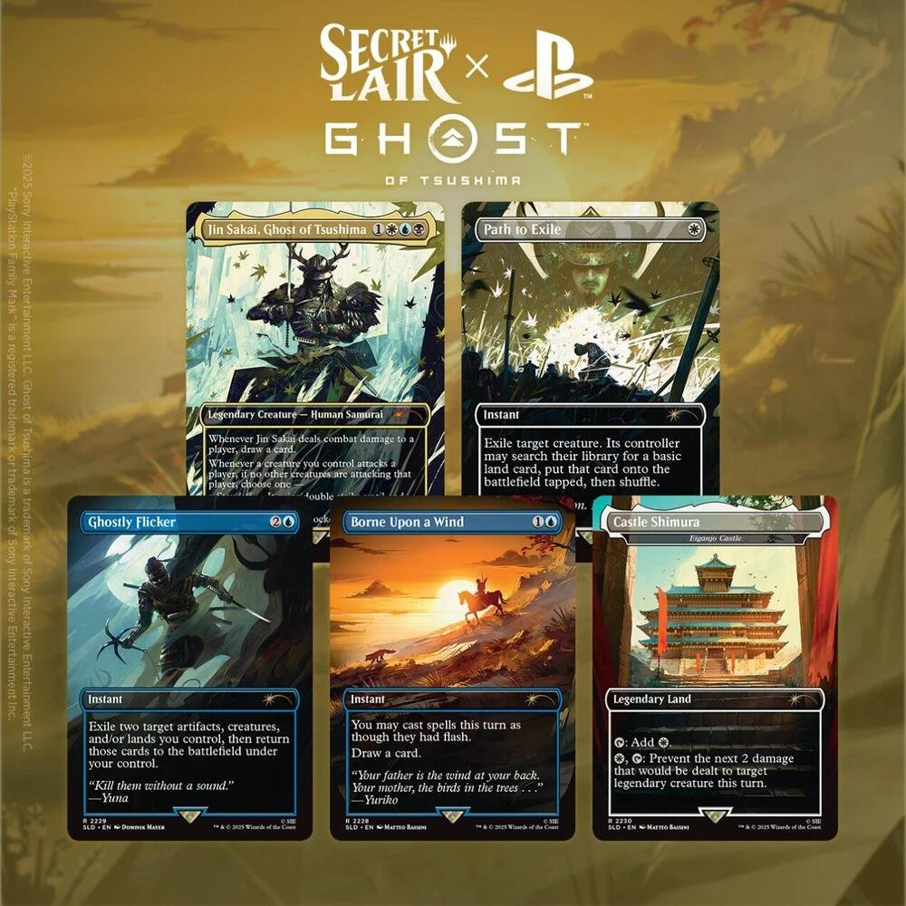 Magic: The Gathering Secret Lair X Ghost of Tsushima - Non-Foil Edition MTG Crossover Collectible Cards with Samurai & Exclusive Artwork