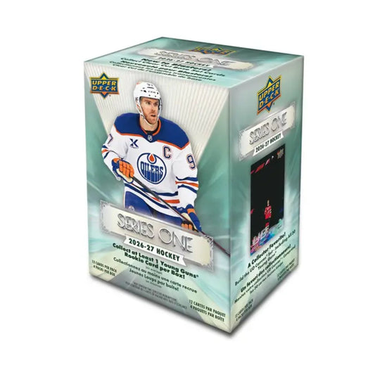 2026/27 Upper Deck Series 1 Hockey Blaster Box – 4 Packs Per Box, 12 Cards Per Pack, 1 Young Guns Rookie & Green Dazzlers Avg, NHL Trading Cards