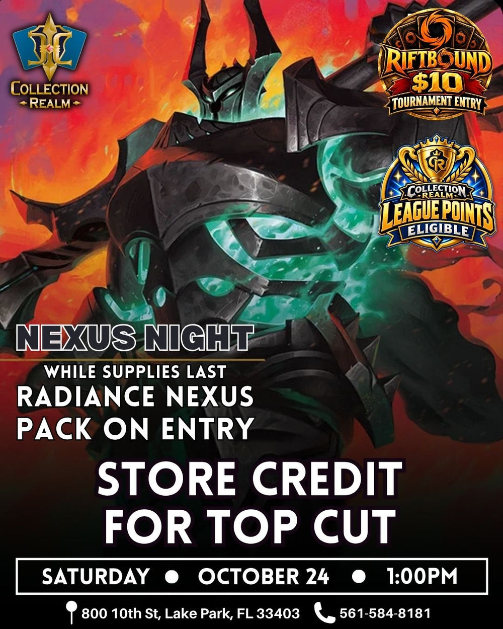 Riftbound Nexus Night League Points Event – October 24 2026 (Saturday 1PM)