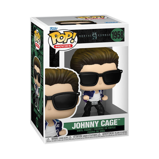 Funko Pop! Movies Johnny Cage #1958 from Mortal Kombat II, 4-inch collectible vinyl figure with box protector case.