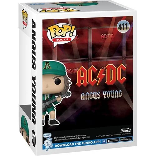 Angus Young Green Outfit Funko Pop! Rocks AC/DC - Approx. 4" Collectible Vinyl Figure #411 with Window Display Box