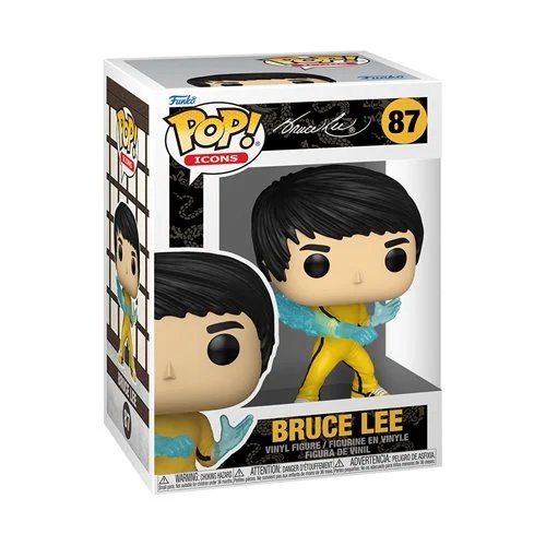 Bruce Lee Funko Pop! Icons Martial Artist - Approx. 3.9" Collectible Vinyl Figure #87 with  Display Box Protector Case