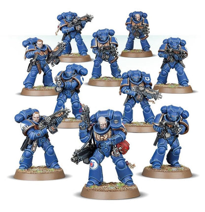 Warhammer 40K Space Marines Primaris Intercessors Squad Miniatures Set – 10 Multi-Part Plastic Figures with Bolt Rifle Options, Mk X Tacticus Armour & Citadel Bases