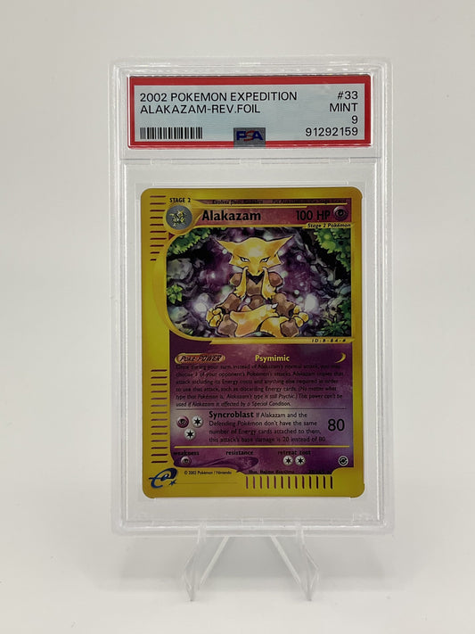Pokémon TCG 2002 Pokémon Expedition Alakazam Rev Foil #33 PSA 9 - Mint