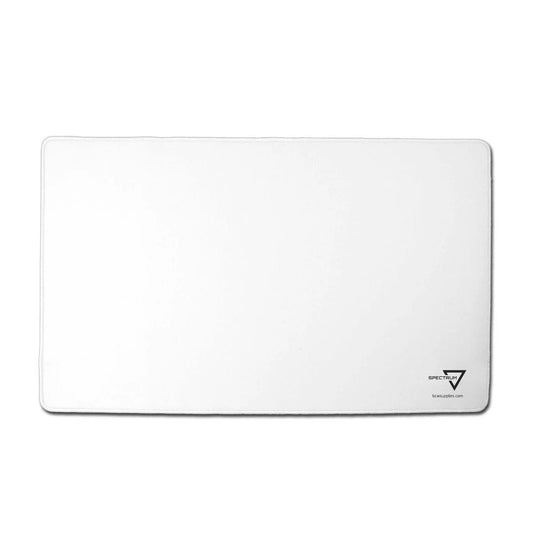 BCW white solid color fabric playmat with stitched edging gaming mat.
