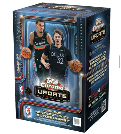 2025-26 Topps Chrome Update Series NBA Blaster Basketball Trading Cards Collectible Box