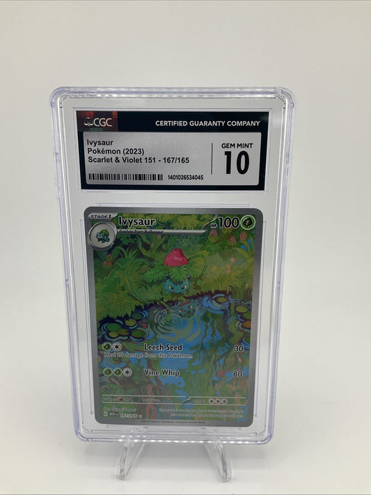 Pokemon Gem Mint CGC 10 Ivysaur 167/165 Sv: Scarlet & Violet 151 Holo