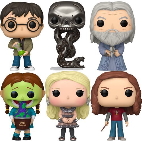 Harry Potter Wave 18 Funko Pop! Set of 6 (Harry Potter with Hourglass #180, Hermione Granger #181, Luna Lovegood #182, Albus Dumbledore #183, Dark Mark #184, and Puking Pastille Girl #185) Collectible Vinyl Figures