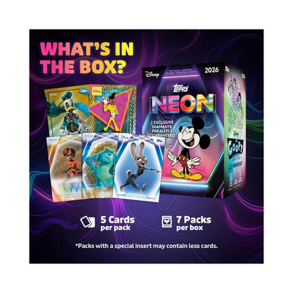 Topps Disney Neon Value Blaster Box 2026 Trading Cards TCG Collectibles Card Game Collector Booster Display Box