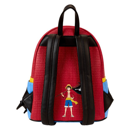 Loungefly One Piece Luffy Cosplay Faux Vegan Leather Mini Backpack with Coin Bag (9x10.5x4.5") - NYCC Limited Edition 500 - Pack of 1