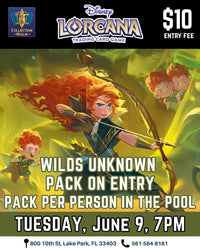 Disney Lorcana TCG Wilds Unknown Tournament – June 9, 2026 (Tuesday 7PM)