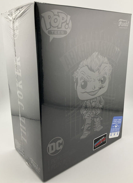 Funko POP! Tees Arkham Asylum The Joker [Black Chrome] Size M 2019 NYCC Sealed