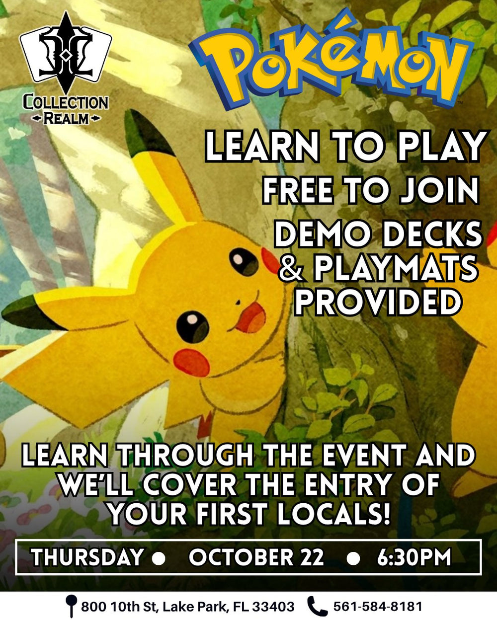 Pokémon TCG Learn to Play Event – October 22 2026 (Thursday 6:30PM)