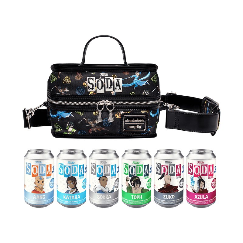 Avatar Funko Soda! The Last Air Bender - 6-Piece Set of Approx. 4" Vinyl Figures in Collectible Soda Cans (Chance of 1 Chase Variant) with an 8" Cooler Bag