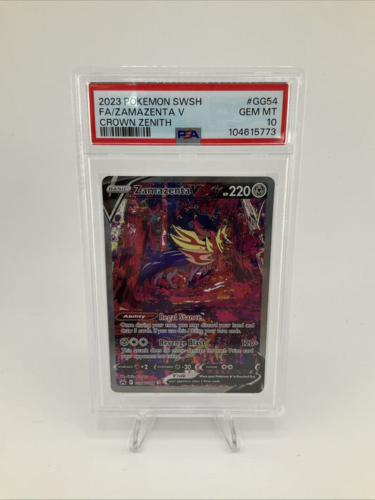 2023 POKEMON SWORD & SHIELD CROWN ZENITH #GG54 FULL ART/ZAMAZENTA V PSA 10