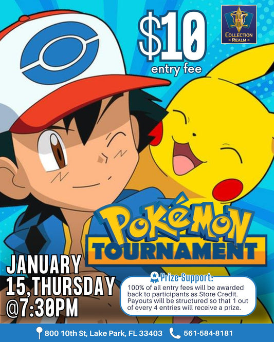 Pokémon TCG Tournament – January 15 (Thursday, 7:30 PM)