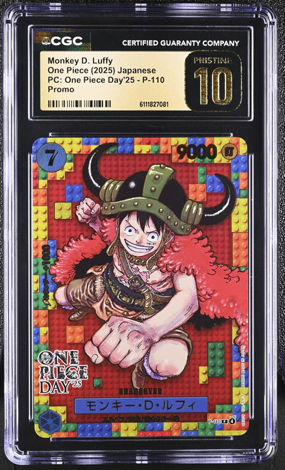 One Piece Luffy P-110 CGC PRISTINE 10