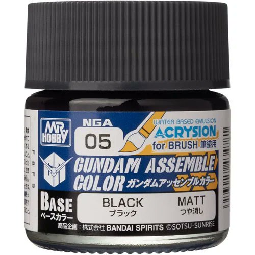 Gundam Assemble Color NGA05 Black Paint by Mr. Hobby - Premium Acrylic for Gundam Model Kits, Bandai Gundam Kits, Smooth Finish, High Coverage, Durable Black Finish (PRE-ORDER NOVEMBER)