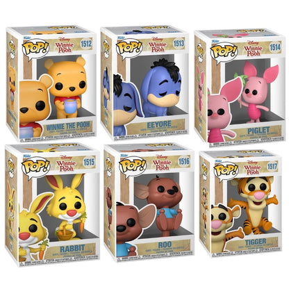 Disney Winnie The Pooh Funko Pop Vinyl Set of 6 - Includes Winnie (1512), Eeyore (1513), Piglet (1514), Rabbit (1515), Roo (1516) & Tigger (1517) - Collectible Figures with Window Display Box