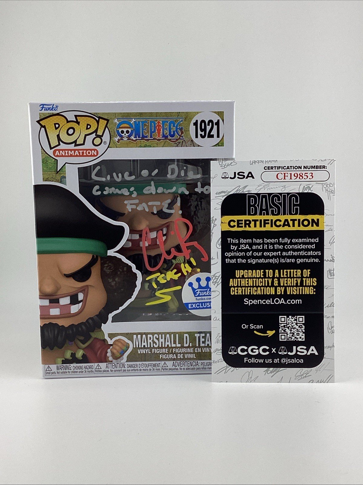 Funko Pop! Vinyl:One Piece - Marshall D. Teach - Funko Excl Signed Chris R #1921